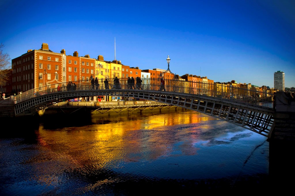 Image of Ha'Penny Bridge, Dublin, Ireland. Photo courtesy of Meet in Ireland.