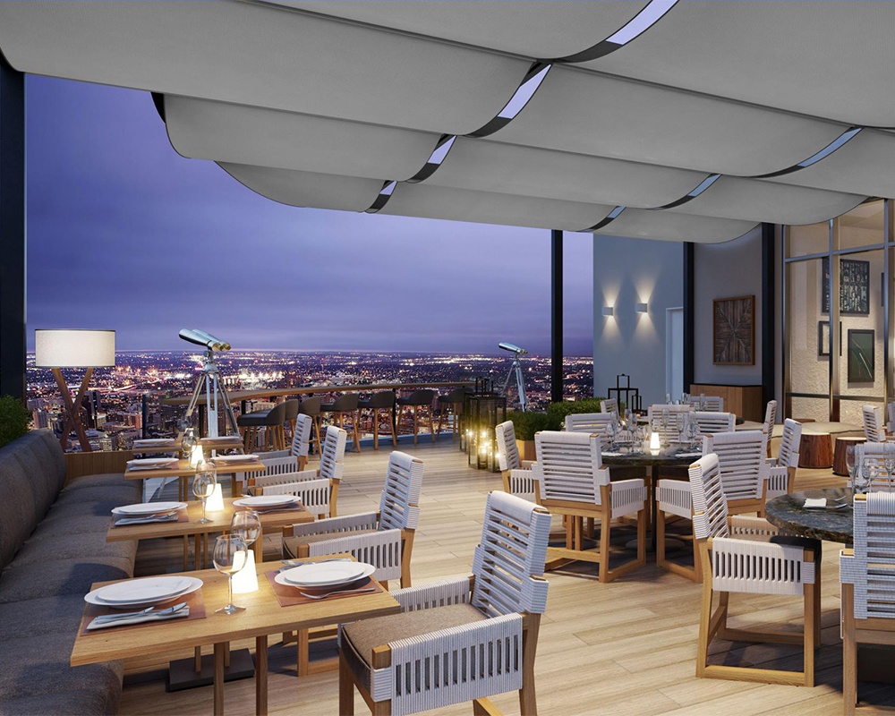 Artist's rendering of rooftop bar, Thompson San Antonio. Image courtesy of Hyatt Hotels Corporation.