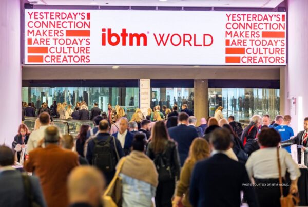 IBTM World 2023 reports strong exhibit space sales and reveals revamped education program. This is an image of attendees entering IBTM World 2022 at Fira Barcelona, Spain. Photo courtesy of IBTM World.