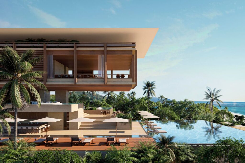 This image is a rendering of Montage Punta Mita, a new-build resort on Mexico's Riviera Nayarit scheduled to open in 2026. Rendering courtesy of Montage International.