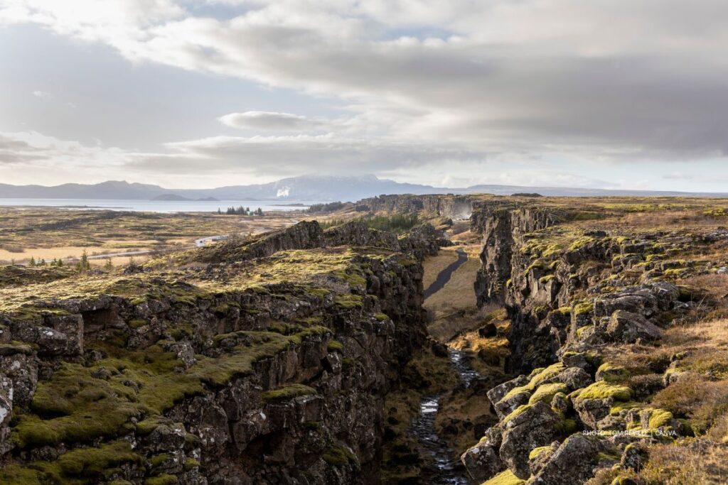 This is an aerial view of Thingvellir National Park, Iceland. Photo by Tom Reville | Canva.