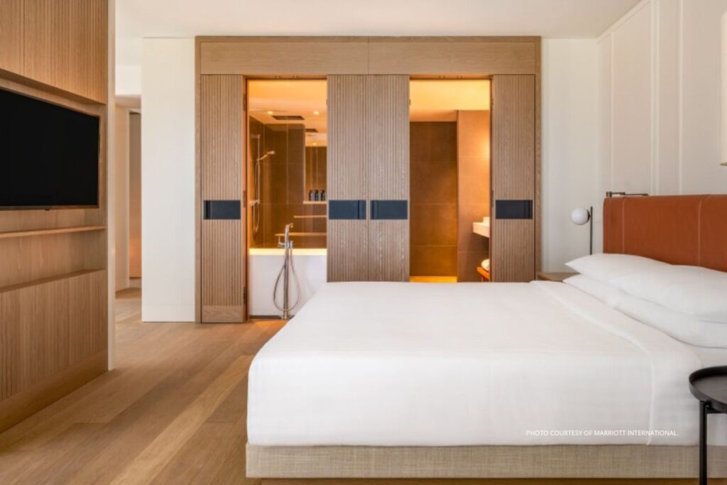 Munich Marriott Hotel City West opened on September 12, 2023. This is an image of a guestroom at the property. Photo courtesy of Marriott International.