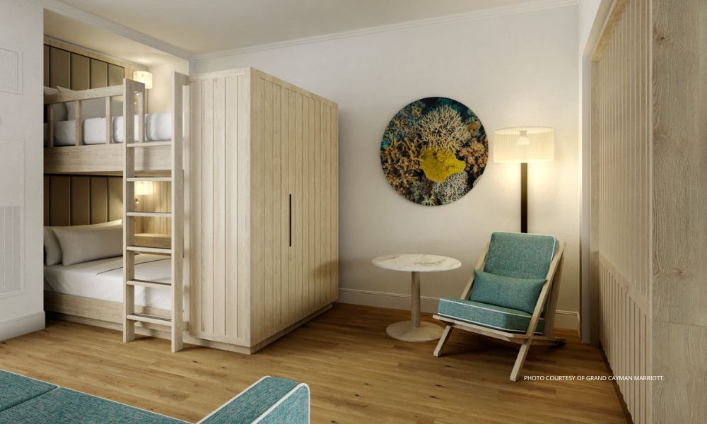 Family Guest Suite with Bunkbeds, Grand Cayman Marriott Resort. Photo courtesy of Grand Cayman Marriott Resort.