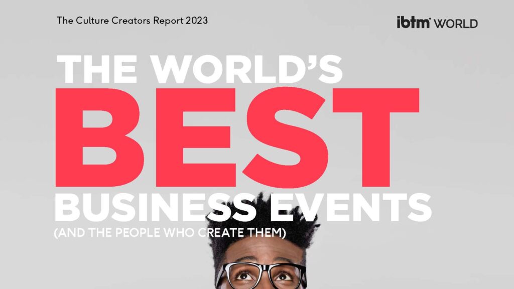 This image is the cover of The Culture Creators Report 2023, which was released by IBTM World on Friday, November 17, 2023. 