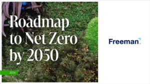 This image is the cover to Freeman's Roadmap to Net Zero by 2050.