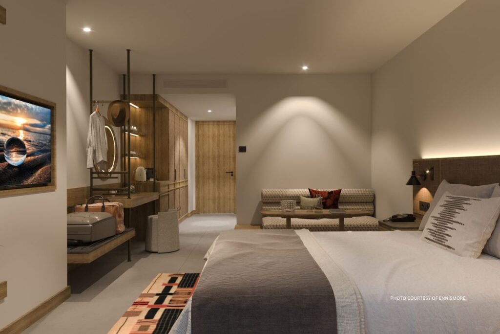 This is an image of a guestroom at Hyde Bodrum (Turkey), opening in May 2024. Photo courtesy of Ennismore.