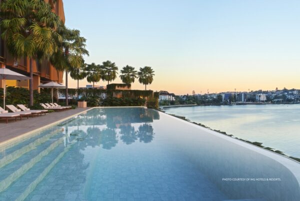 This image shows the infinity pool proposed for Kimpton Teneriffe (Brisbane). Photo courtesy of IHG Hotels & Resorts.