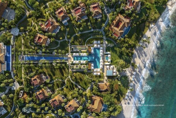 This image is an aerial view of The St. Regis Punta Mita Resort, Riviera Nayarit, Mexico. Photo courtesy of The St. Regis Punta Mita.