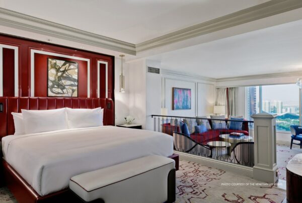 The Venetian Resort's $1.5 billion reinvestment project includes the renovation of 4,000 guestrooms suites (shown here). Photo courtesy of The Venetian Resort Las Vegas.