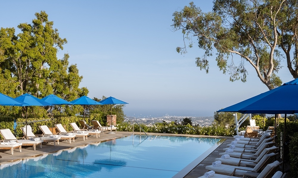 This is an image of the pool at El Encanto, Santa Barbara, California. Photo by Mike Kelley.