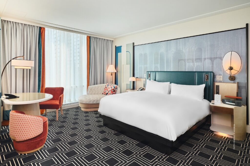 This is an image of a renovated guestroom at Sofitel Montreal Golden Mile. Photo courtesy of Accor SA.