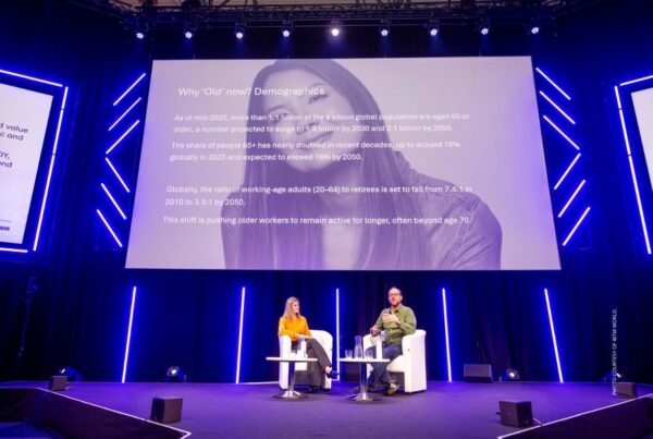 This is an image from the presentation of the IBTM World 2025 Trends Report at Fira de Barcelona. Photo courtesy of IBTM World.