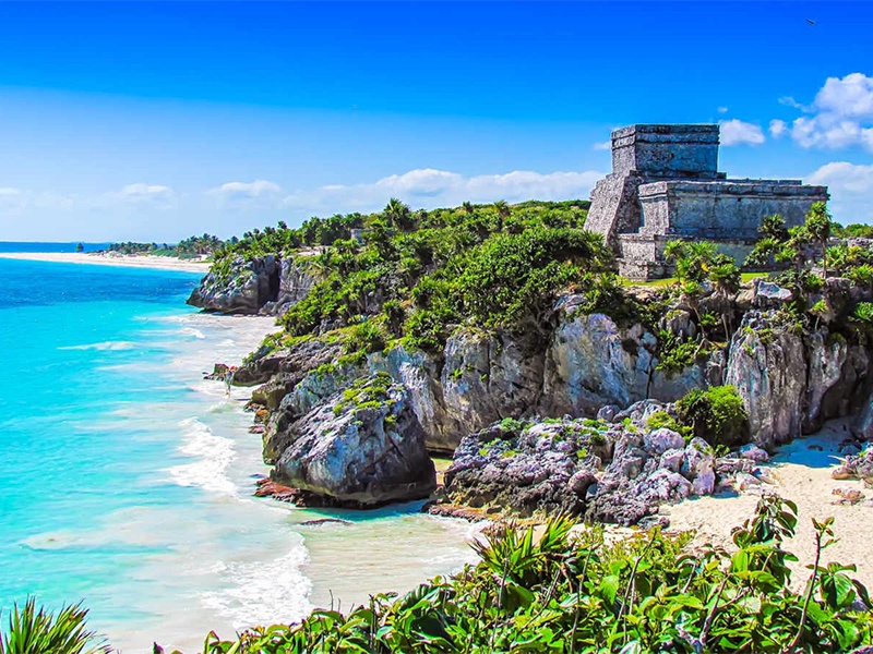 Image of Mayan Ruins on the Caribbean coast of Mexico. One of the five things Maritur DMC is looking forward to sharing with business event planners when travel to Mexico resumes.