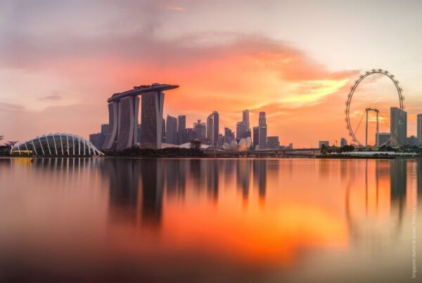 Make every connection count is the theme for the inaugural IBTM Asia Pacific event, April 5-6, 2022. This image of Singapore's skyline shows the exterior of the Marina Bay Sands Expo and Convention Centre, where the show will be held. Photo by southtownboy | Canva