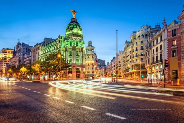 Nobu Hospitality is opening its fifth Spanish property in the country's capital Madrid. The image here is a stock photo of Gran Via, Madrid by SeanPavonePhoto | Canva.