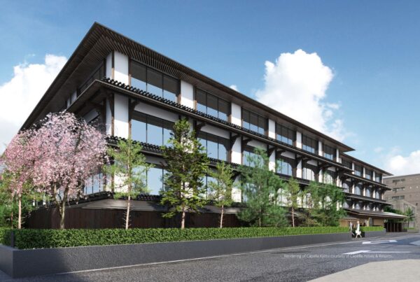 Capella Kyoto is slated to open in 2025. This is a rendering of the exterior of the property, which will be Capella Hotels and Resorts first property in Japan. Rendering courtesy of Capella Hotels & Resorts.
