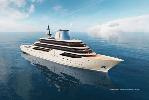 Four Seasons Yacht. Rendering courtesy of Four Seasons Hotels & Resorts.