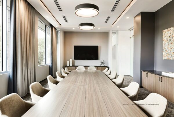 Instant booking solution for MICE groups is now available at Marrott properties in the United States and Canada. This image shows a boardroom the AC Hotel Phoenix Biltmore. Photo courtesy of Marriott International.