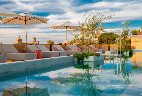 San Miguel de Allende is home to the second Mexican property to join The Unbound Collection by Hyatt. This is an image of the rooftop pool at NUMU Boutique Hotel. Image is courtesy of Hyatt Hotels.