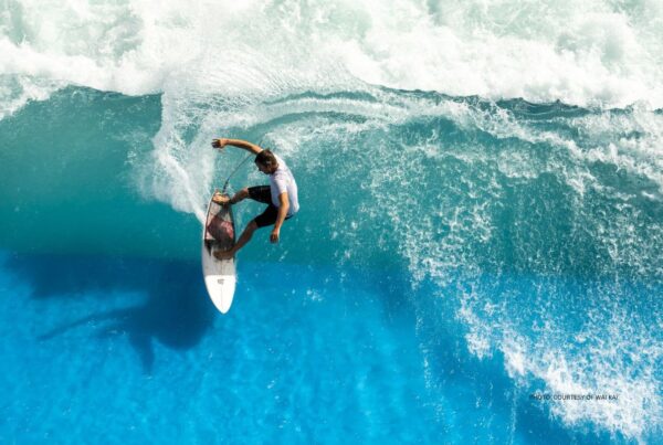 This is an image of pro surfer Shane Beschen surfing The Wai Kai Wave. Photo courtesy of Wai Kai.