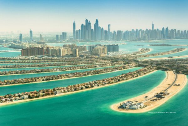 A new Air Canada service linking Vancouver to Dubai will begin in October 2023. This is an image of Dubai's Palm Island with the city skyline in the background. Photo is courtesy of Air Canada.