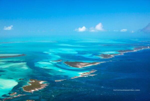 Destination Stewardship Councils developed to aid in recovery from the Covid-19 pandemic have earned The Bahamas a sustainability award from the Caribbean Tourism Organization. This image is a stock photo of an aerial view of some of the islands in The Bahamas. Photo by blueorangestudio | Canva.