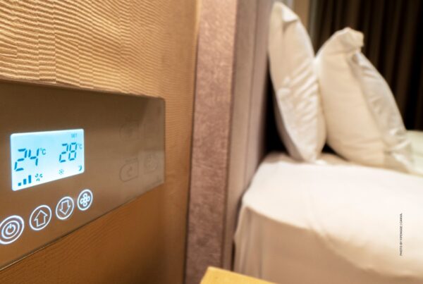 This is a stock photo of temperature controls in a smart hotel room. Photo by yipengge | Canva.