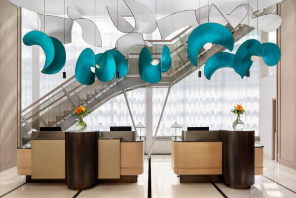 This is an image of renovated lobby at Sofitel Montreal Golden Mile (October 2025). Photo by Citizen North.
