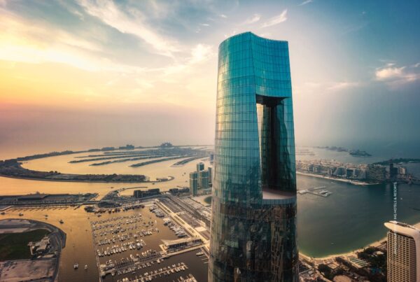 Photo of exterior of Ciel Dubai Marina, Vignette Collection. Photo courtesy of IHG Hotels & Resorts.